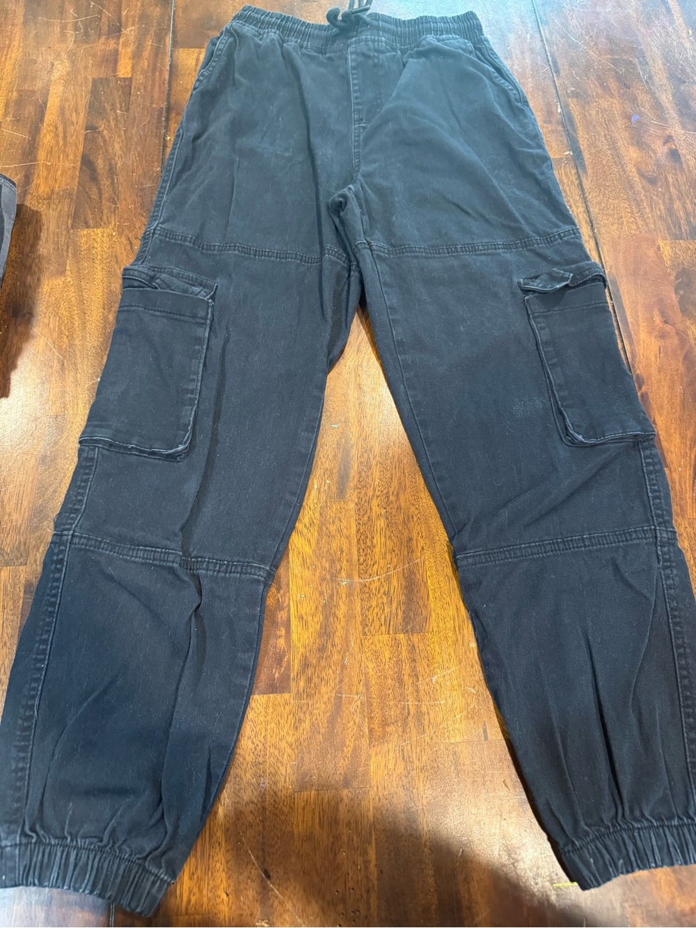 refuge Black Cargo Jogger Pants with Pocket Detail
